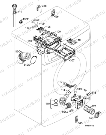 Взрыв-схема стиральной машины Rex Electrolux RWS10470S - Схема узла Hydraulic System 272